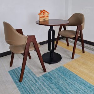 Ema 2 Ghế + Bàn Chân Sắt Ky-gh 101 Nâu (3)