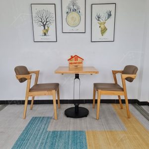 Kai 2 Ghế + Bàn Chân Sắt Ky-gh 101 VuÔng