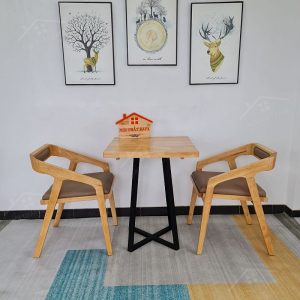 Kantana 2 Ghế + Bàn Chân Sắt Ky-gh 103 VuÔng