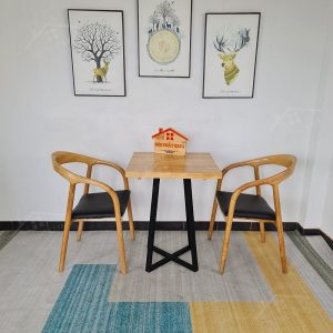 Neva 2 Ghế + Bàn Chân Sắt Ky-gh 103 VuÔng