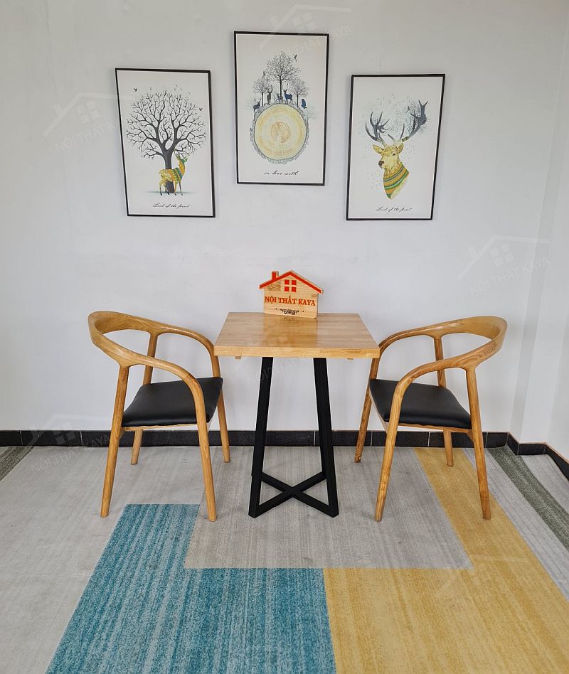 Neva 2 Ghế + Bàn Chân Sắt Ky-gh 103 VuÔng