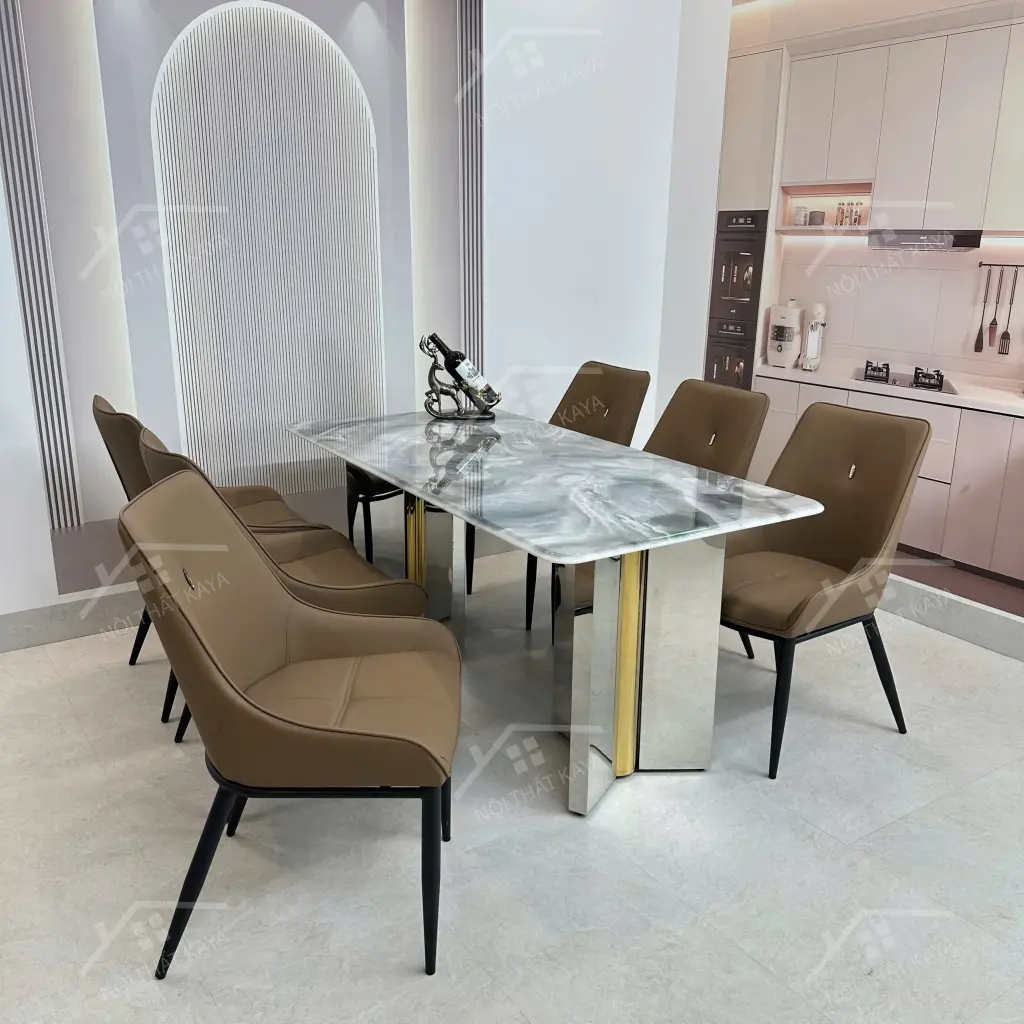 Bộ Bàn Ghế Nhập Khẩu Beyli - 6 Ghế - K28 (1)