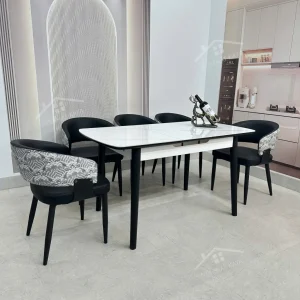 Bộ Bàn Ăn Mặt Đá Thông Minh Mở Rộng K25 – 6 Ghế Duke (1)