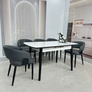 Bộ Bàn Ăn Mặt Đá Thông Minh Mở Rộng K25 – 6 Ghế Duke (2)