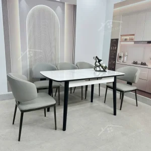 Bộ Bàn Ăn Mặt Đá Thông Minh Mở Rộng K25 – 6 Ghế Roal (1)