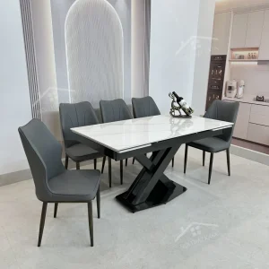 Bộ Bàn Ăn Mặt Đá Thông Minh Mở Rộng K44 – 6 Ghế Nova (2)