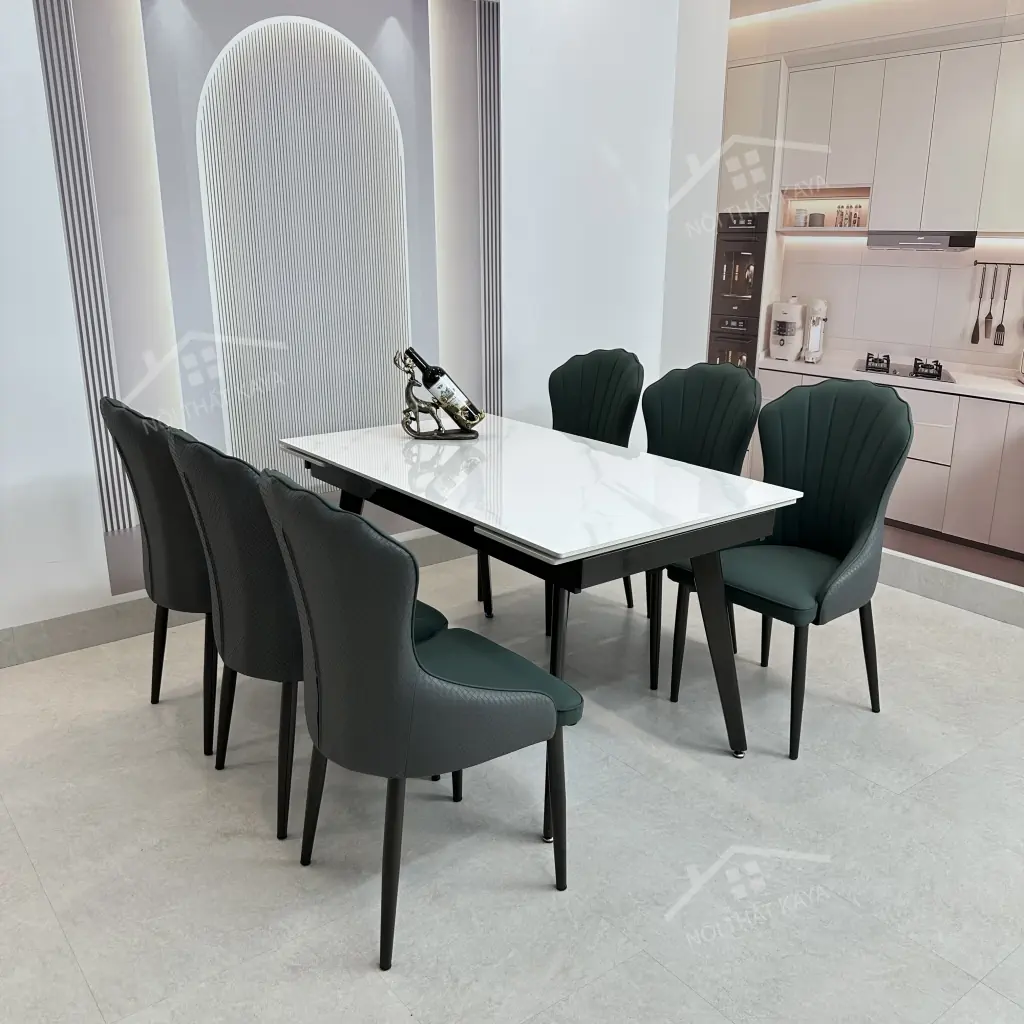 Bộ Bàn Ăn Mặt Đá Thông Minh Mở Rộng K57 – 6 Ghế Ella (4)