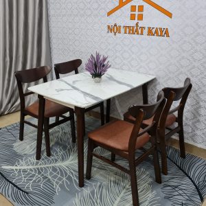 Set Bàn Ăn 4 Ghế Giả Đá (Nâu) BAK-101