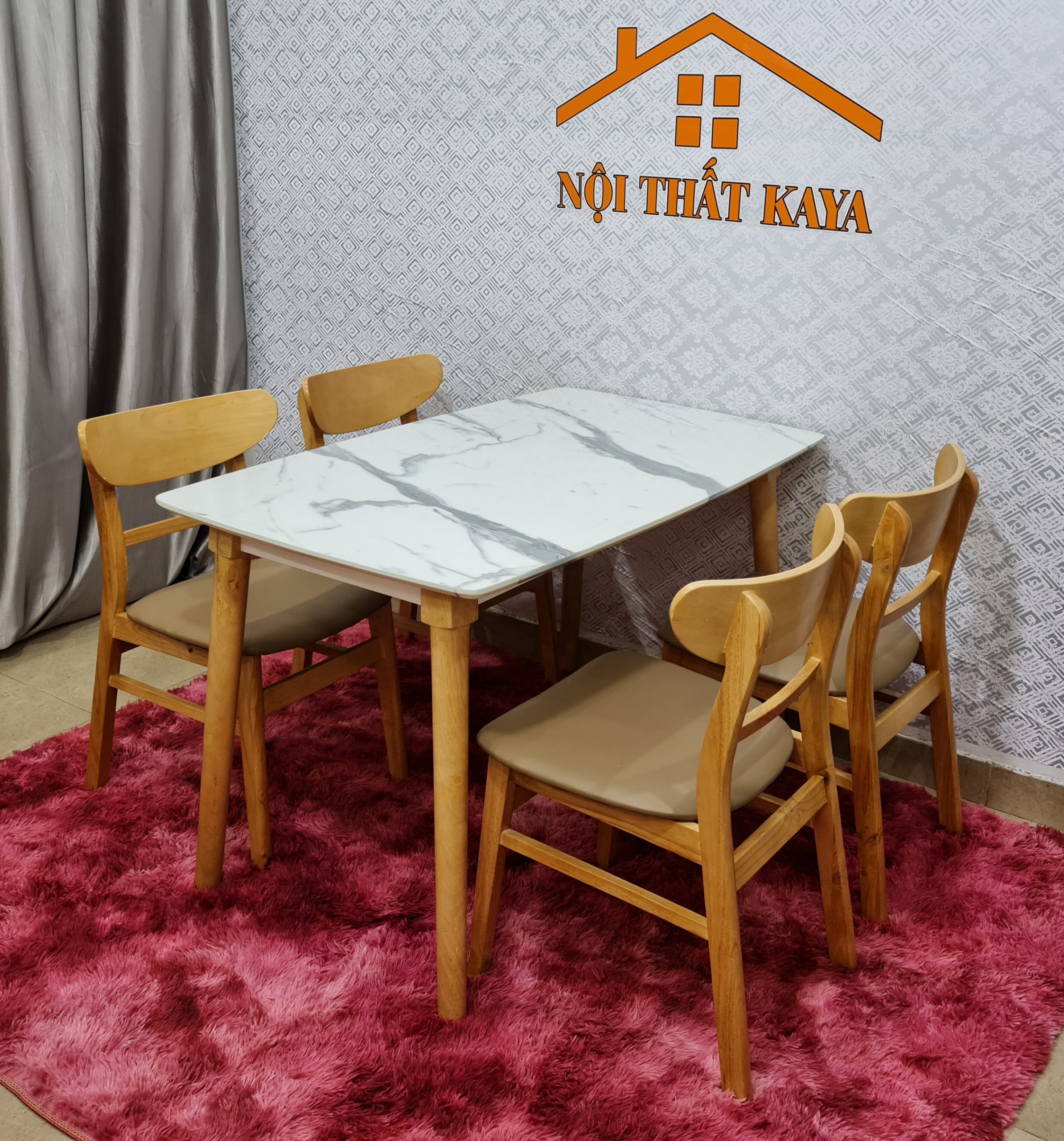Set Bàn Ăn 4 Ghế Giả Đá (Tự Nhiên) BAK-102