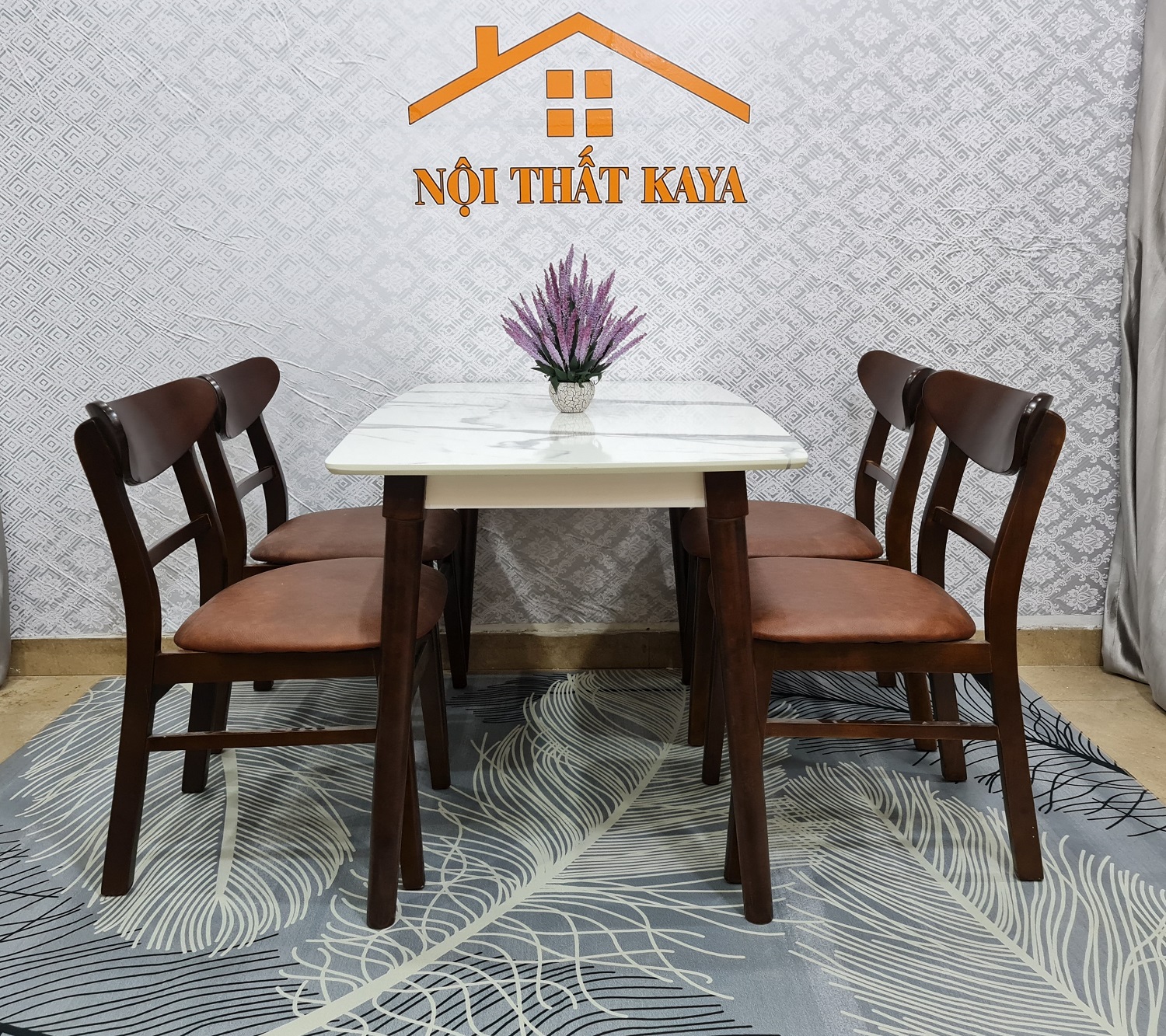 Set Bàn Ăn 4 Ghế Giả Đá (Tự Nhiên) BAK-102 - Ảnh 7