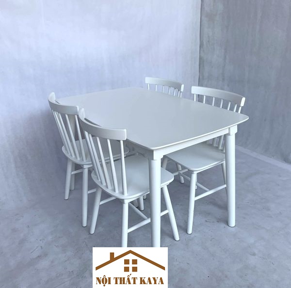 Set Bàn Ăn 4 Ghế Sunny (Trắng) BAK-480 - Ảnh 6