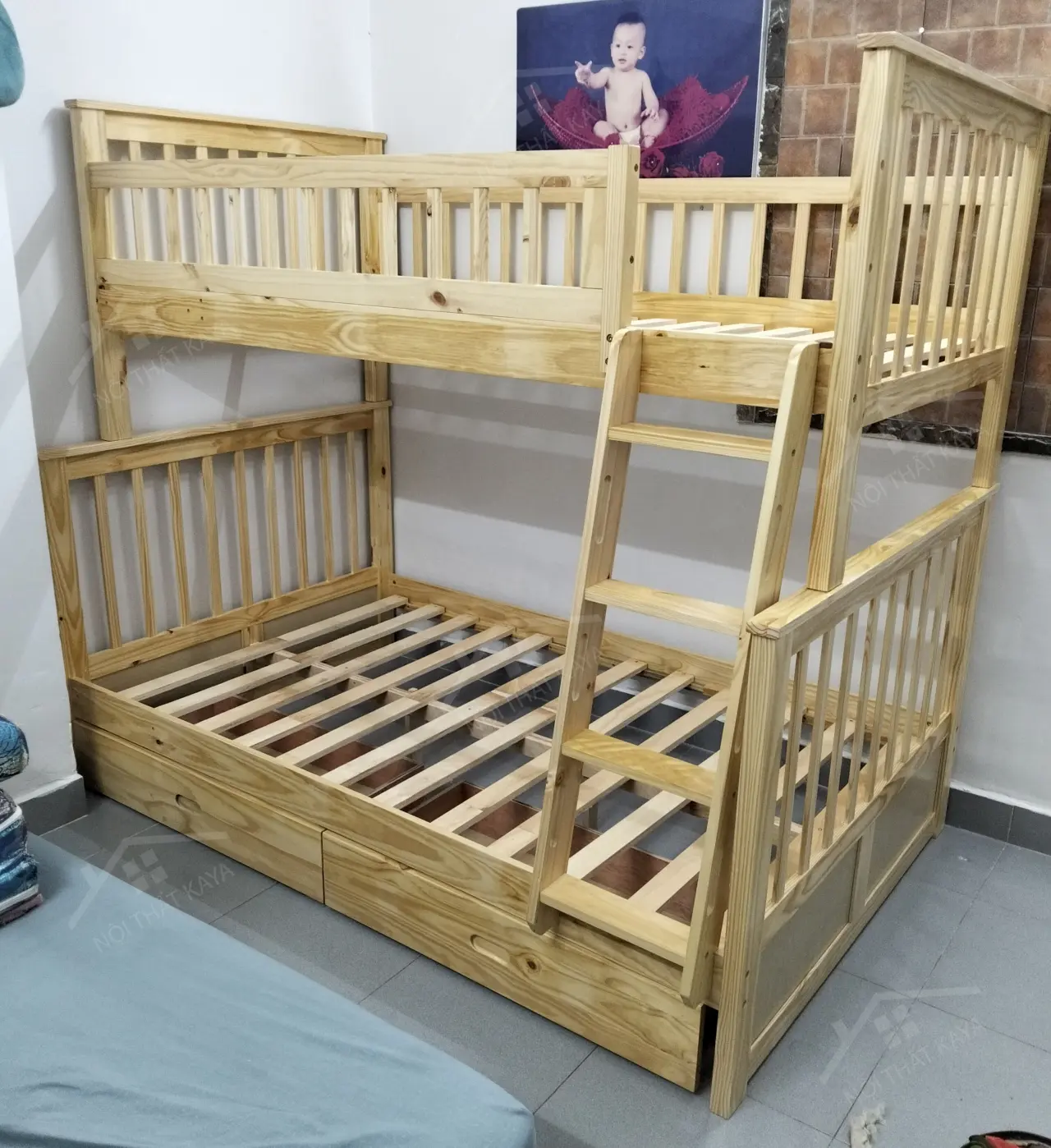 Giường 2 Tầng Xuất Khẩu BF118 (1m-1m2) - Nâu - Ảnh 19