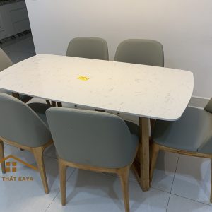 Bộ Bàn Ăn 6 Ghế Mặt Đá Nhập Khẩu Doxa BAK - 08