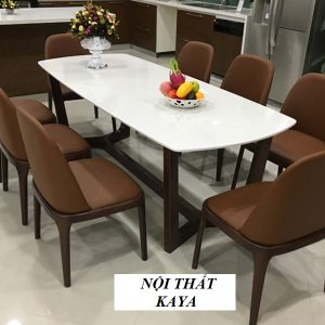 Bộ Bàn Ăn 8 Ghế Mặt Đá Nhập Khẩu Doxa BAK - 09