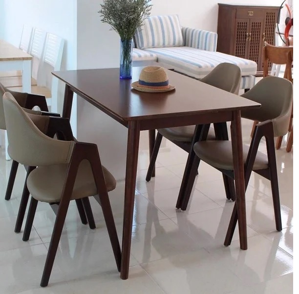 Set Bàn Ăn 4 Ghế Ema (Nâu) BAK-500 - Ảnh 2