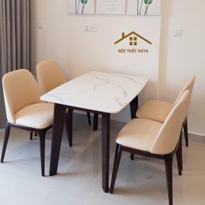 Bộ Bàn Ăn 4 Ghế Mặt Đá Nhập Khẩu Doxa BAK - 03