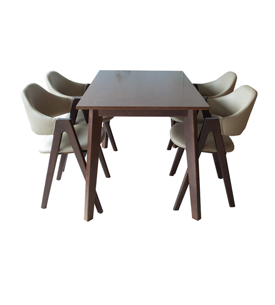 Set Bàn Ăn 4 Ghế Ema (Nâu) BAK-500 - Ảnh 6