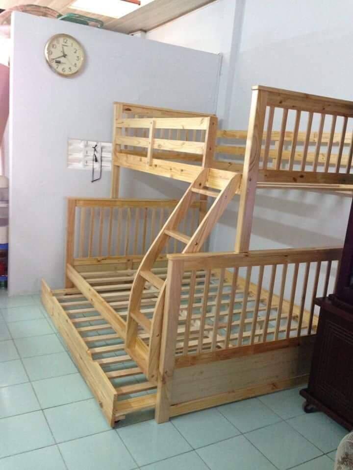 Giường 3 Tầng Xuất Khẩu GT328 (1m-1m4-1m) - Trắng - Ảnh 6