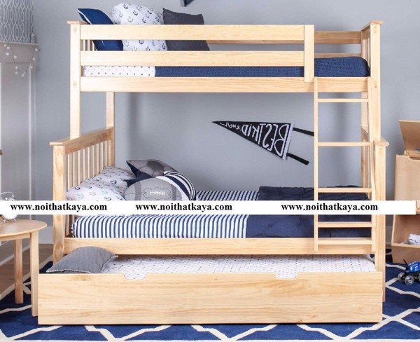 Giường 3 Tầng Xuất Khẩu GT328 (1m-1m4-1m) - Nâu - Ảnh 4