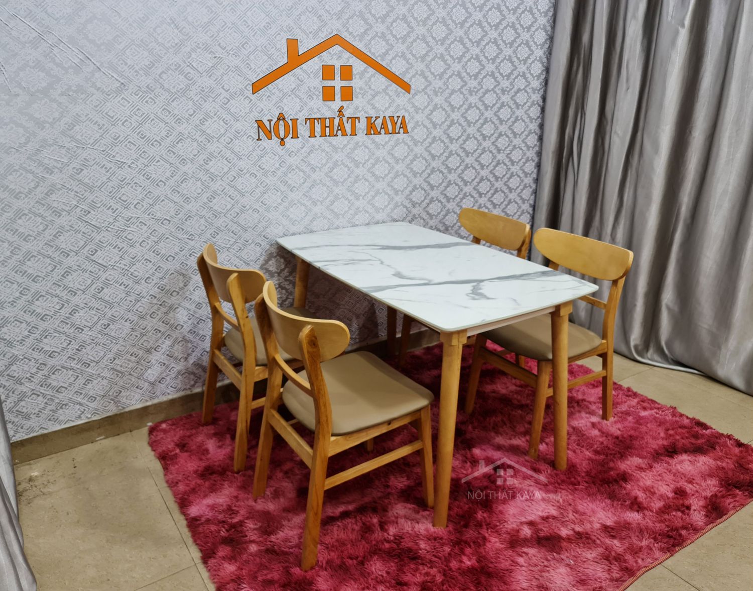 Set Bàn Ăn 4 Ghế Giả Đá (Tự Nhiên) BAK-102 - Ảnh 4