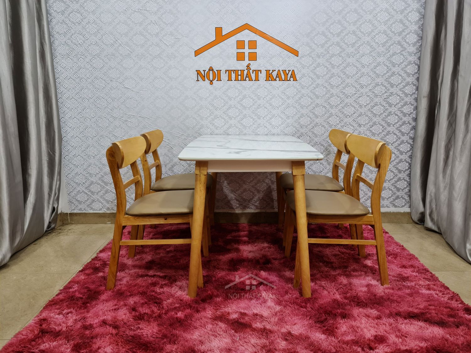 Set Bàn Ăn 4 Ghế Giả Đá (Tự Nhiên) BAK-102 - Ảnh 2